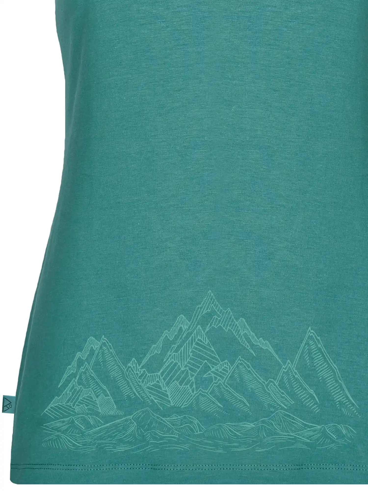 Ärmelloses Sportsshirt aus Baumwolle grün mt Bergaufdruck