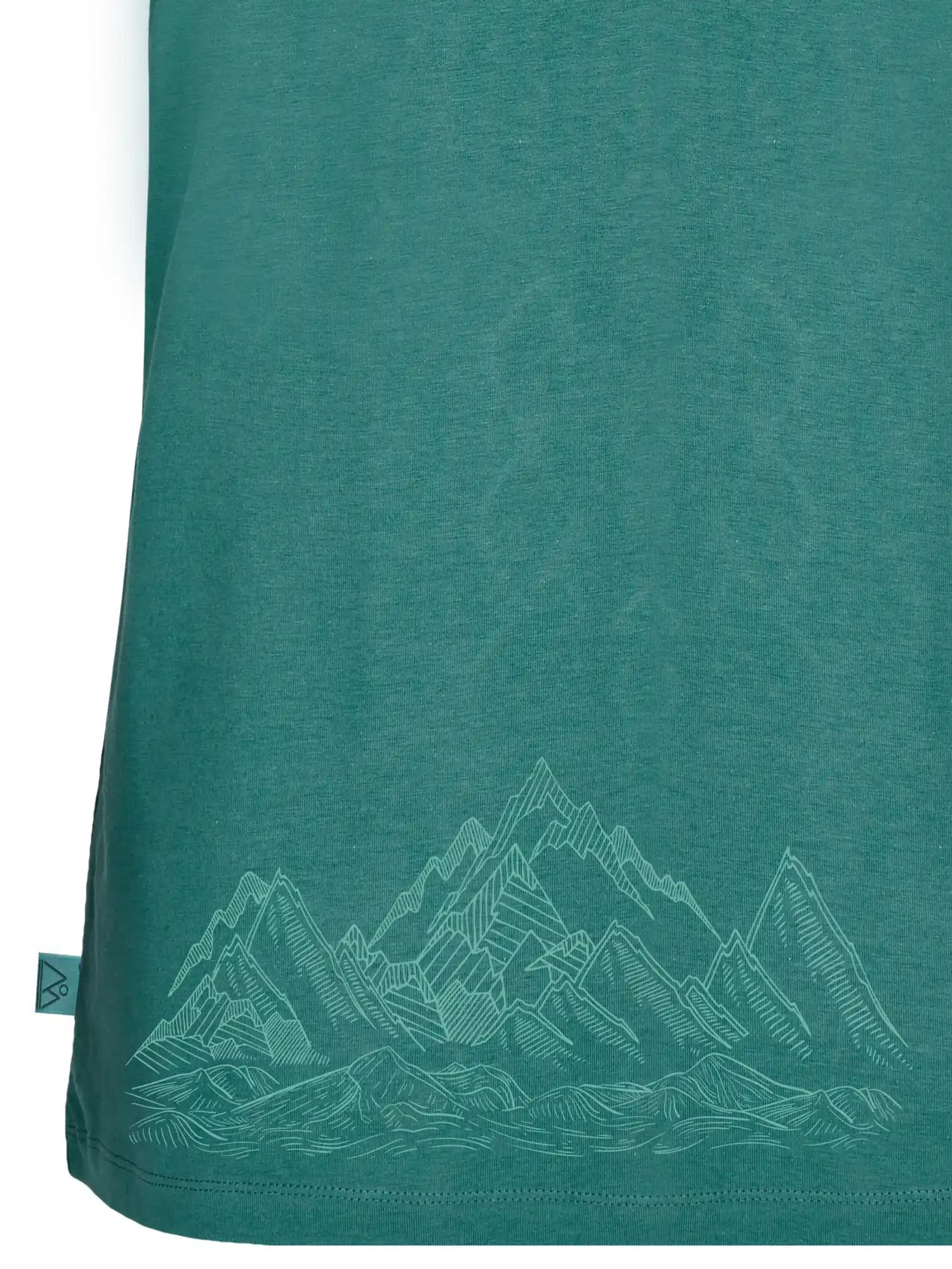 Ärmelloses Sportsshirt aus Baumwolle grün mit Bergaufdruck